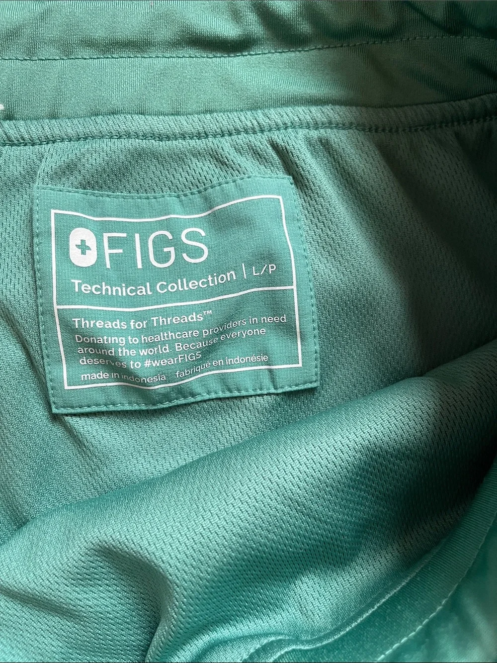 FIGS FREEx Zamora Jogger Scrub Pants Size L Green Pink Drawstring EUC